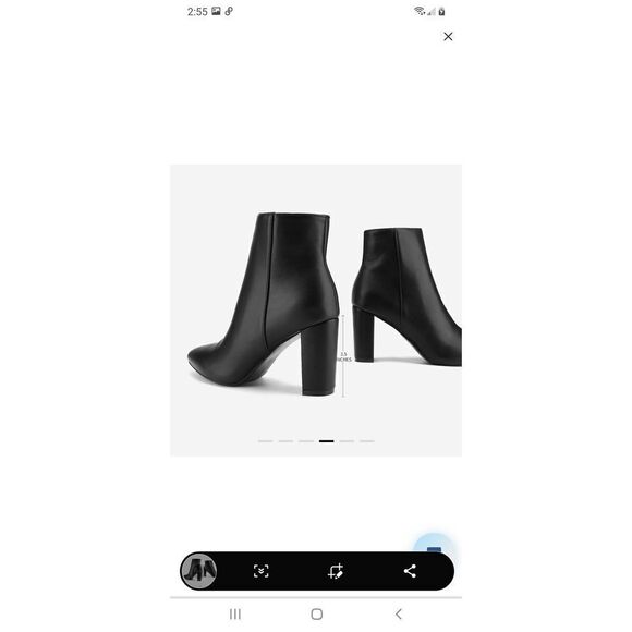 New Size 5.5 Dream Pairs Black PU Sianna-1 Chunky Heel Ankle Boots Booties - Picture 3 of 10